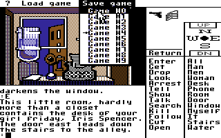 Borrowed Time (Commodore 64) screenshot: Secretary's office.
