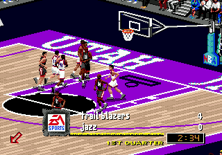 NBA Live 97 (Genesis) screenshot: Suspenseful situation...