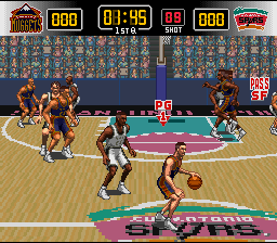 NBA Give 'n Go (SNES) screenshot: Where to pass the ball?