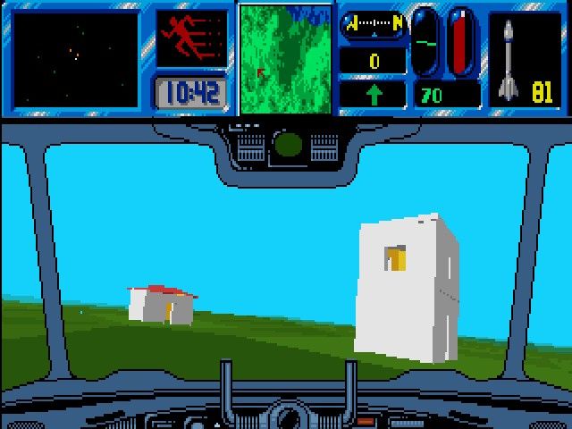 Flames of Freedom (DOS) screenshot: Hovercraft driving