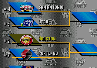 NBA Live 95 (Genesis) screenshot: Playoff table