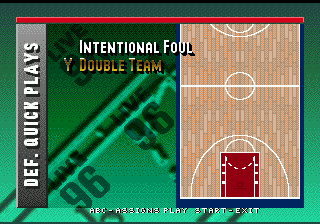 NBA Live 96 (Genesis) screenshot: Strategy