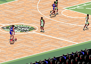 NBA Live 95 (Genesis) screenshot: Famous locations: Boston...