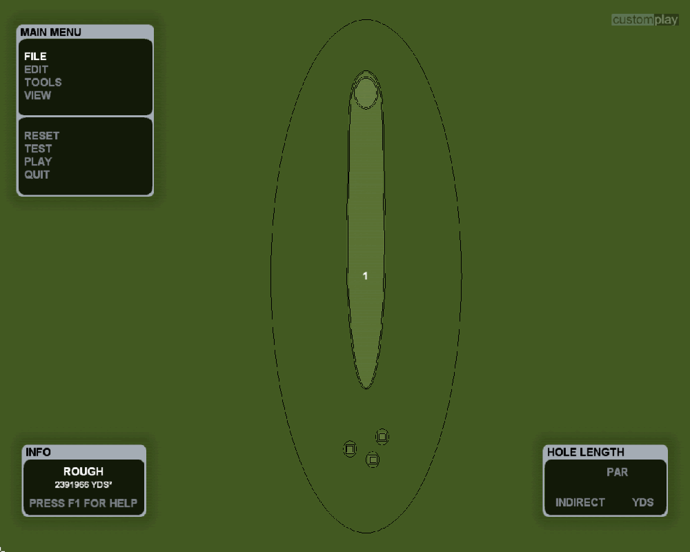 CustomPlay Golf (Windows) screenshot: The editor (demo version)