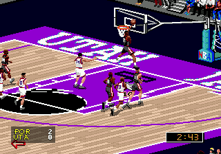 NBA Live 98 (Genesis) screenshot: What a dunk!