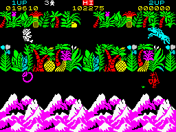Sabre Wulf (ZX Spectrum) screenshot: This is what happens when people behave like jerks with animals. By the way, the <i>Wulf</i> cannot be scared like the other indestructible entities.