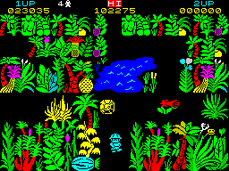 Sabre Wulf (ZX Spectrum) screenshot: Taking a leak.