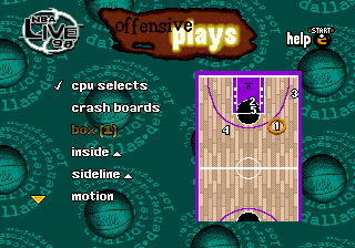 NBA Live 98 (Genesis) screenshot: Offensive tactics