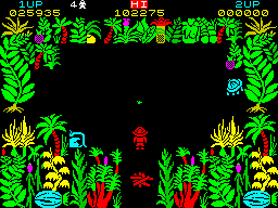 Sabre Wulf (ZX Spectrum) screenshot: Finally the first quarter of the puzzle was found (lower left).