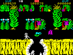 Sabre Wulf (ZX Spectrum) screenshot: The entrance to a mysterious cave.