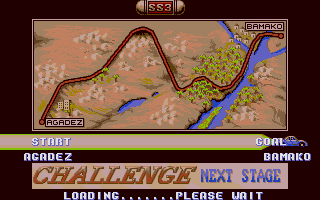 Big Run (Atari ST) screenshot: First stage on the map