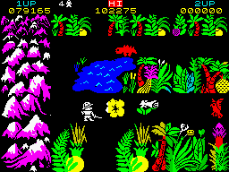 Sabre Wulf (ZX Spectrum) screenshot: The white orchid, the neutralization of every orchid's toxic perfume.