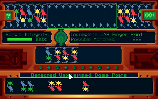 NeoHunter (DOS) screenshot: The DNA Decoder, yet another puzzle