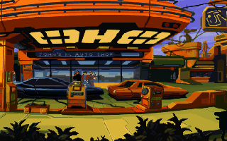 NeoHunter (DOS) screenshot: Marin City Gas Station