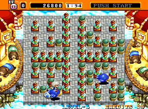 Neo Bomberman (Arcade) screenshot: Riding a bird
