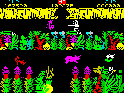 Sabre Wulf (ZX Spectrum) screenshot: The entrance to the cave which leads to the <i>Underwurlde</i>