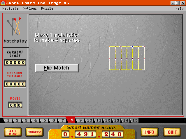 Smart Games Challenge #1 (Windows 3.x) screenshot: Matchplay