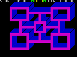 3D Painter (ZX Spectrum) screenshot: Maze 3 - Painted (magenta).