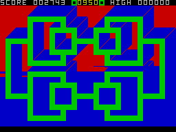 3D Painter (ZX Spectrum) screenshot: Maze 2 - Advancing to the next maze.