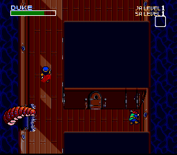 Neugier: Umi to Kaze no Kōdō (SNES) screenshot: Avoid this red tentacle!