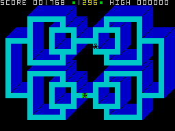 3D Painter (ZX Spectrum) screenshot: Maze 2 - Beginning.