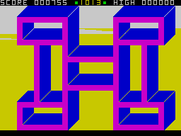 3D Painter (ZX Spectrum) screenshot: Maze 1 - Painted (magenta).