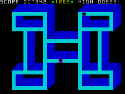 3D Painter (ZX Spectrum) screenshot: Maze 1 - Starting.
