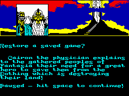 The Neverending Story (ZX Spectrum) screenshot: Starting location