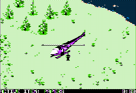 Infiltrator II (Apple II) screenshot: Starting the first ground mission.