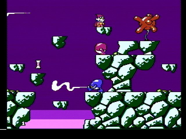 Cosmic Spacehead (NES) screenshot: You will need to complete an action sequence to reach some locations