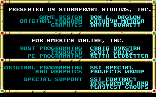 Neverwinter Nights (DOS) screenshot: Opening Credits (EGA/VGA)