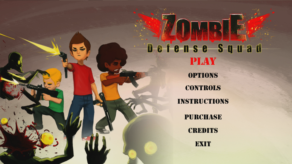 Zombie Defense Squad (Xbox 360) screenshot: Main menu (Trial version)
