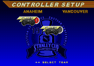 NHL 98 (Genesis) screenshot: Controller setup