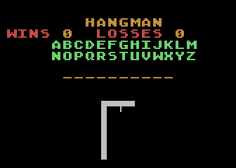 Hangman (Atari 8-bit) screenshot: I need to select the correct letters.