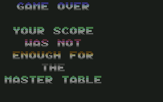 Mind-Roll (Commodore 64) screenshot: Game over
