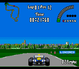 Nigel Mansell's World Championship Racing (Genesis) screenshot: Nice view ahead...