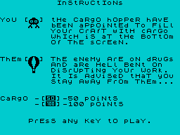 Balloon Hopper (ZX Spectrum) screenshot: Title screen - modified version "Balloon" (H. Nijland).