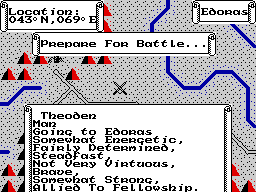 J.R.R. Tolkien's War in Middle Earth (ZX Spectrum) screenshot: Battle is about to begin