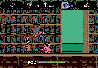 Nickelodeon: Aaahh!!! Real Monsters (Genesis) screenshot: Boss battle: librarian