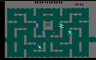 Night Stalker (Atari 2600) screenshot: A game in progress