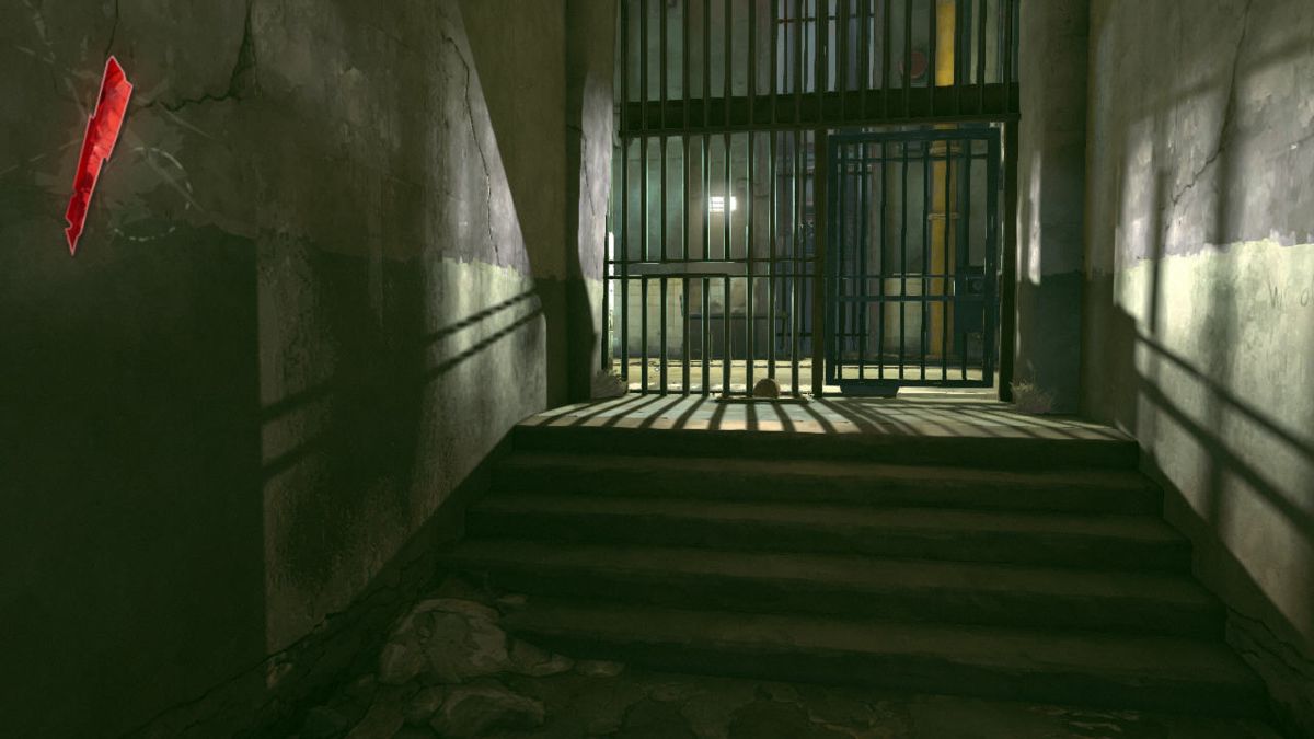 Dishonored (Windows) screenshot: Corvo is thrown into prison....