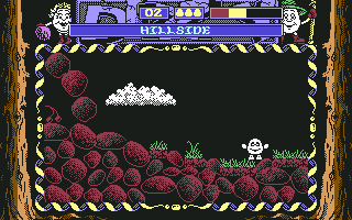 Dizzy: Prince of the Yolkfolk (Commodore 64) screenshot: Hillside.
