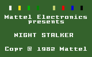 Night Stalker (Intellivision) screenshot: Title Screen