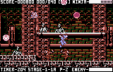 Ninja Gaiden III: The Ancient Ship of Doom (Lynx) screenshot: Act 1 - Hand-over-hand on a pipe