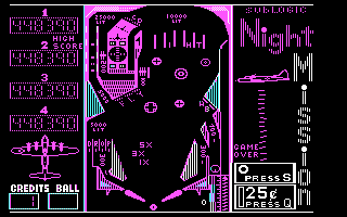Night Mission Pinball (v3.0) (DOS) screenshot: 4 colors
