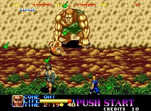 Ninja Commando (Neo Geo) screenshot: Now that's a big caveman