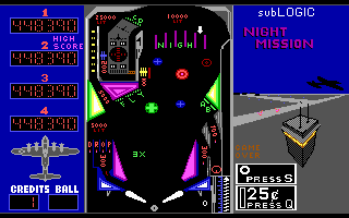 Night Mission Pinball (v3.0) (DOS) screenshot: 16 colors