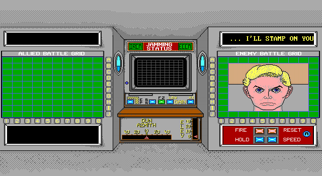 Armada (DOS) screenshot: The main game screen A single player game starts wit a taunt from the AI opponent