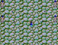The Ninja (SEGA Master System) screenshot: Kazamuru scaling a cliff