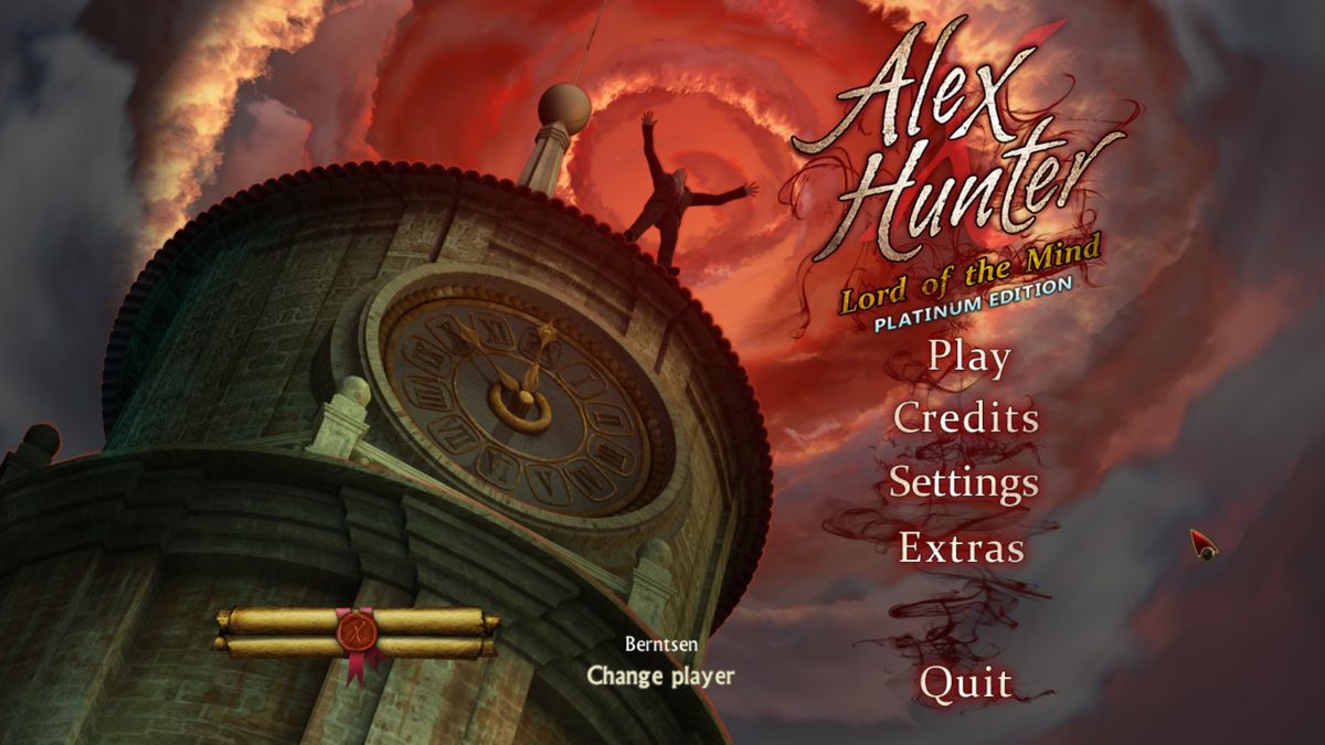Alex Hunter: Lord of the Mind (Platinum Edition) (Windows) screenshot: Main Menu.
